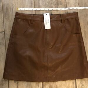 Casual Brown Mini A-Line Skirt